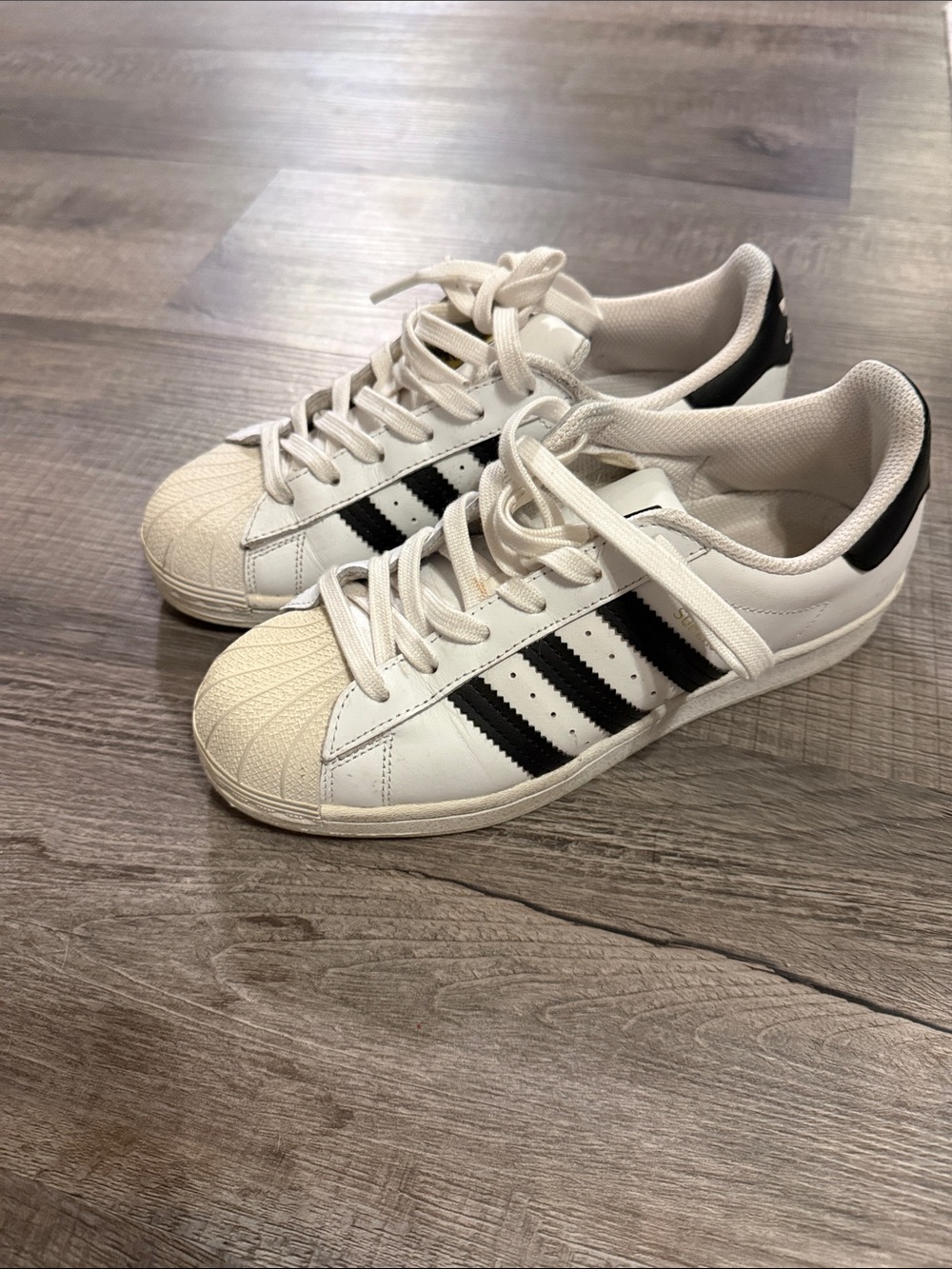 adidas White and Black Signature Three-Stripe Sneakers